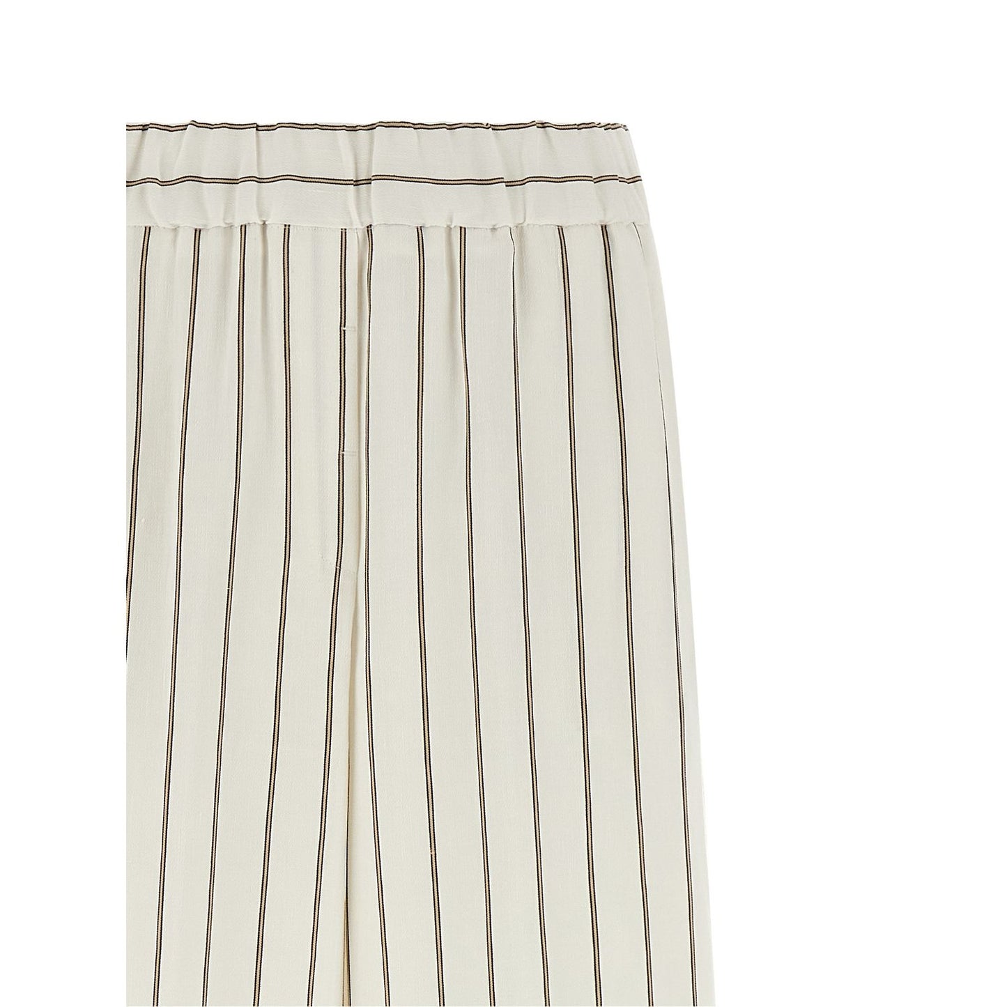 Peserico White Linen Casual Pants