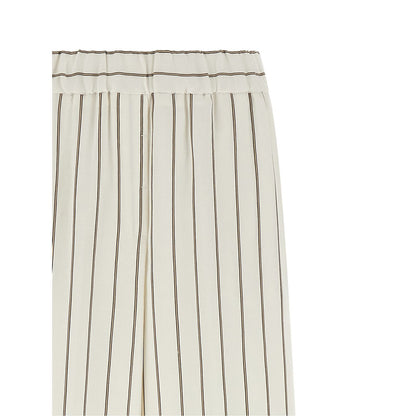 Peserico White Linen Casual Pants
