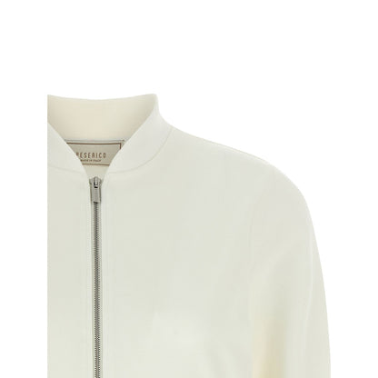 Peserico White Cotton Sweatshirt