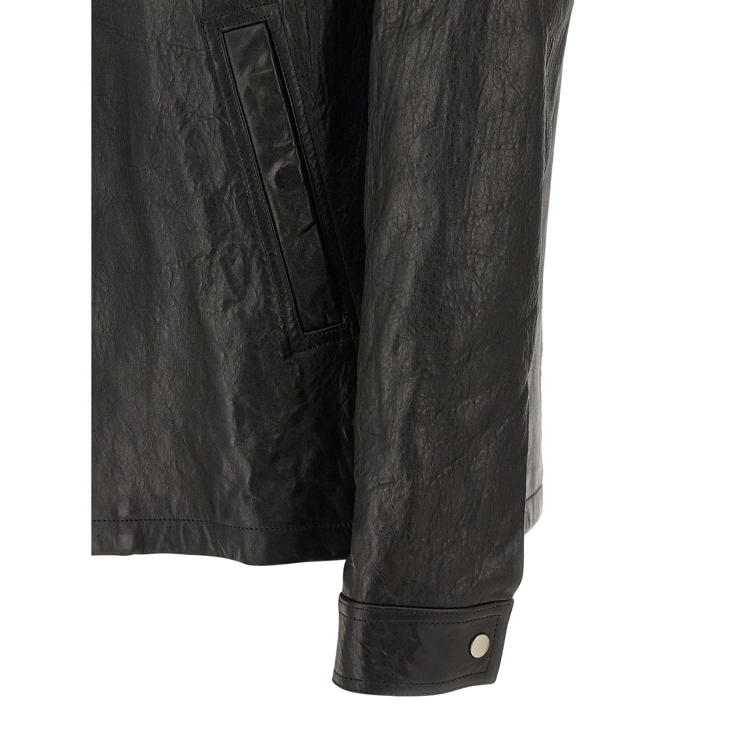 Rick Owens Black Lamb Leather Leather Jacket