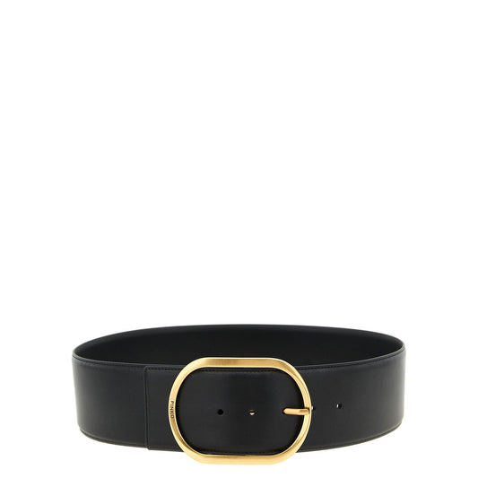 PINKO Black Cowhide High-Waist Belt