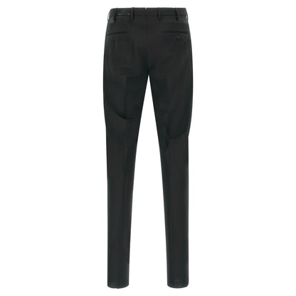 Incotex Black Virgin Wool Dress Pants