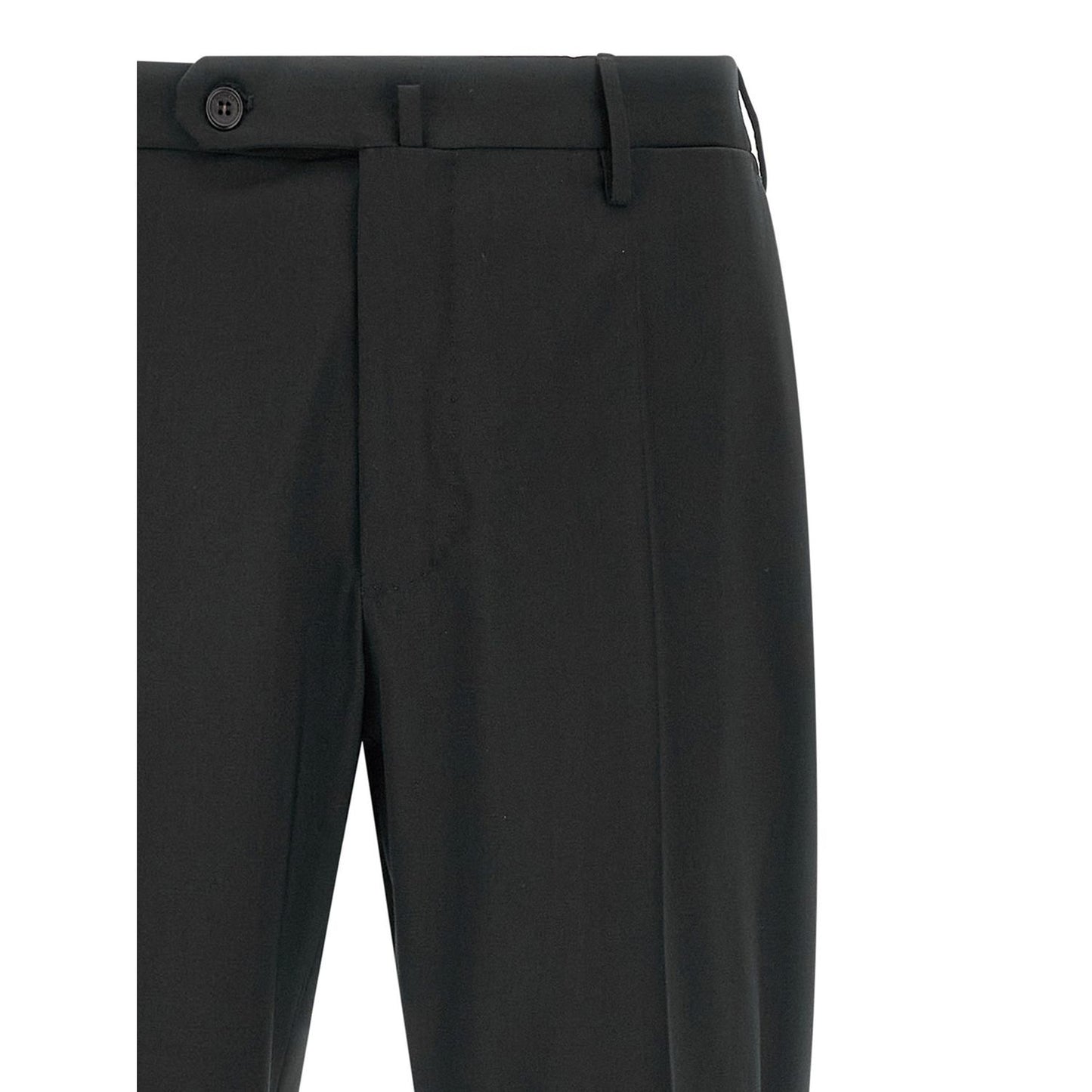 Incotex Black Virgin Wool Dress Pants