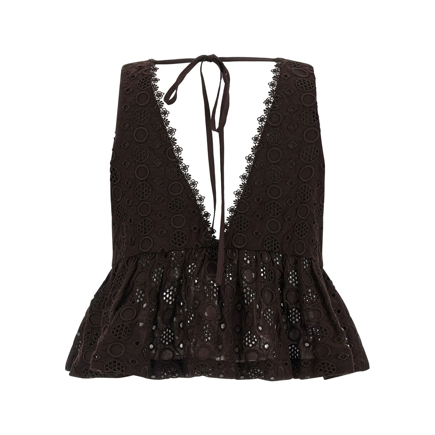 PINKO Brown Cotton Blouse