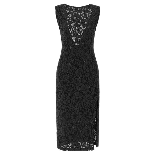 PINKO Black Cotton Midi Dress