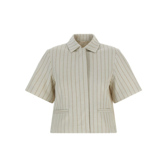 Max Mara Beige Cotton Full-Length Jacket
