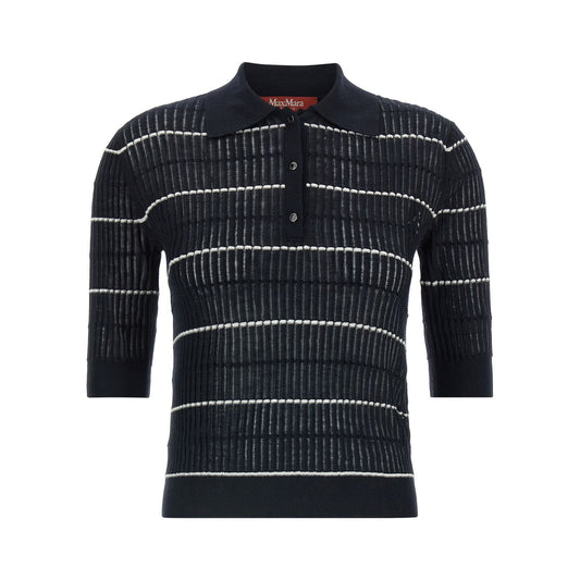 Max Mara Blue Silk Polo Shirt