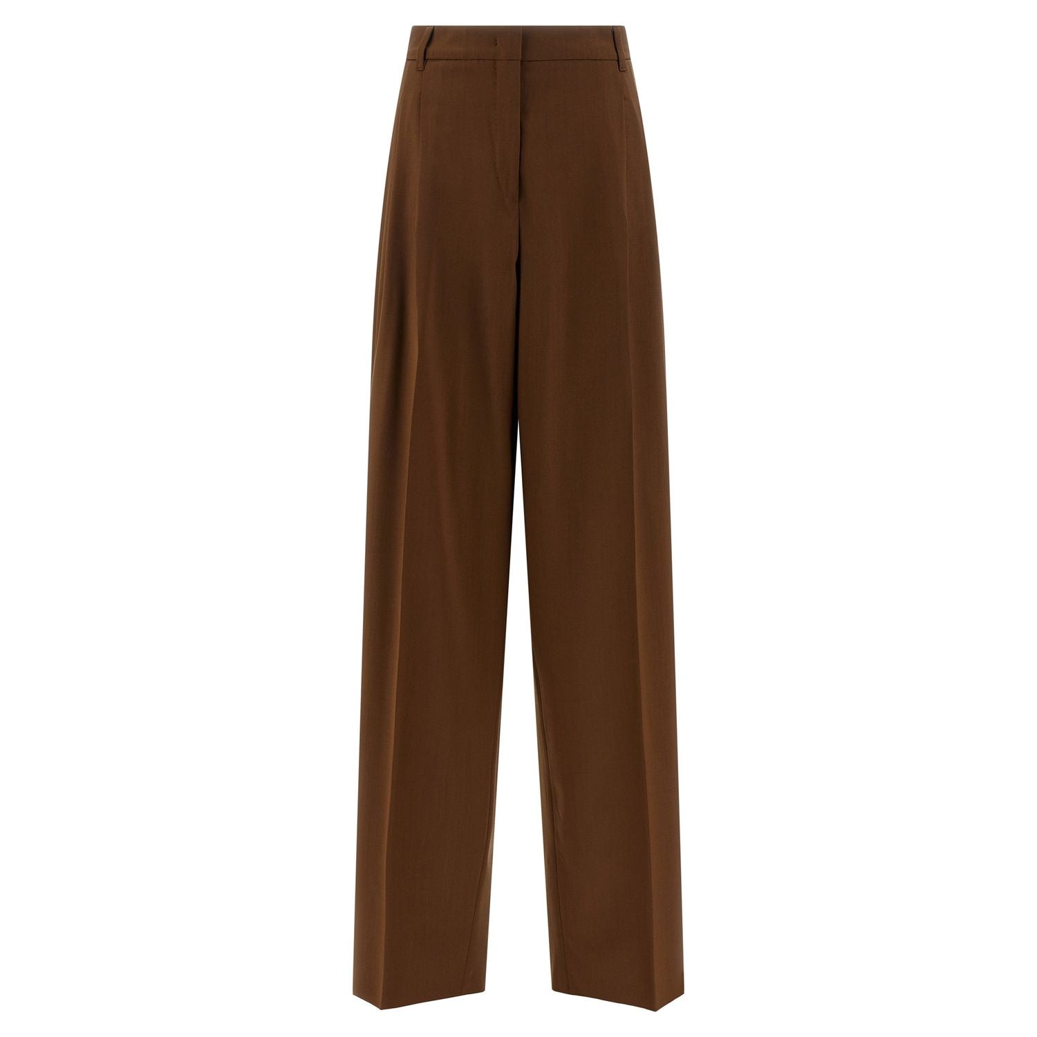 Max Mara Brown Virgin Wool Casual Pants