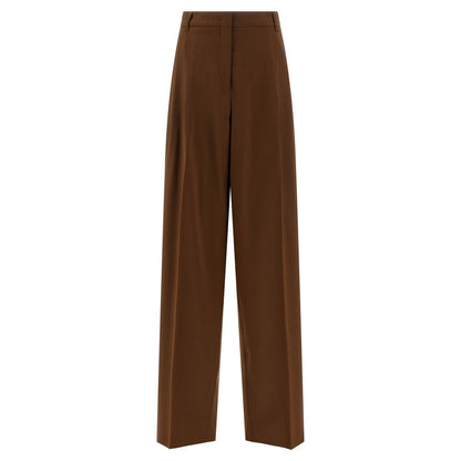 Max Mara Brown Virgin Wool Casual Pants