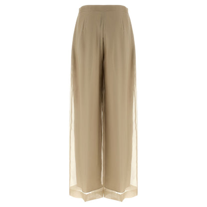 Max Mara Beige Silk Casual Pants
