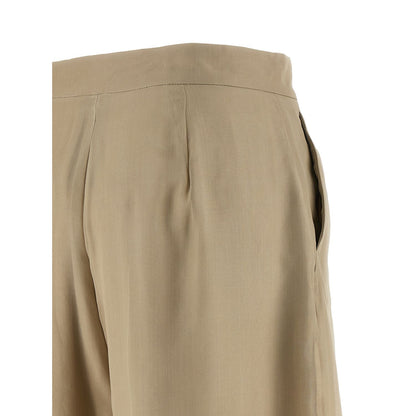 Max Mara Beige Silk Casual Pants