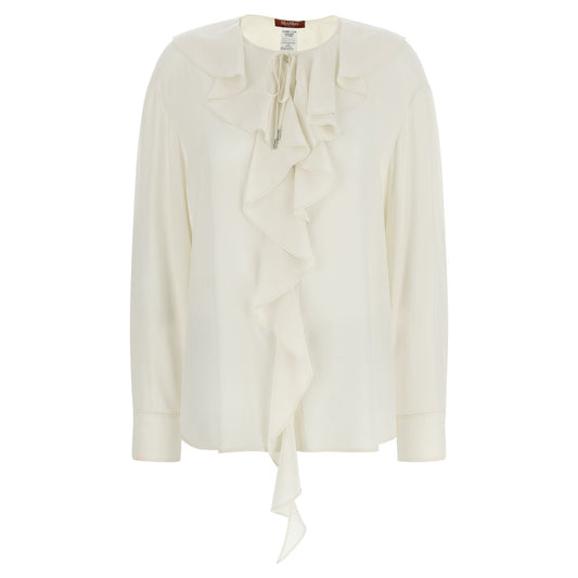 Max Mara White Silk Blouse