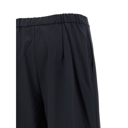 Max Mara Blue Virgin Wool Casual Pants