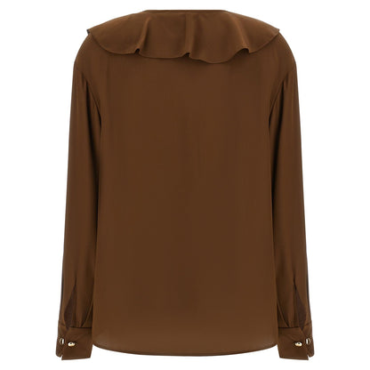 Max Mara Brown Silk Blouse