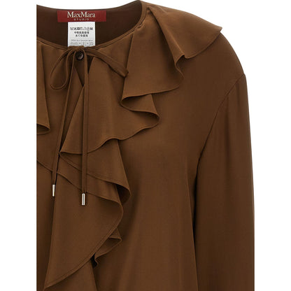 Max Mara Brown Silk Blouse