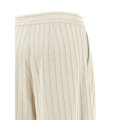 Max Mara White Cotton Casual Pants