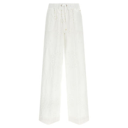 Herno White Cotton Casual Pants
