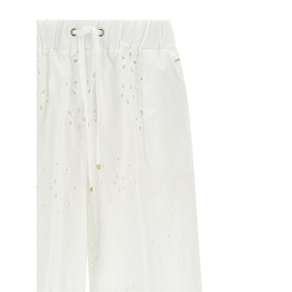 Herno White Cotton Casual Pants