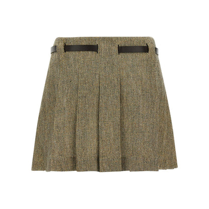 Ferragamo Multicolor Linen Long Skirt