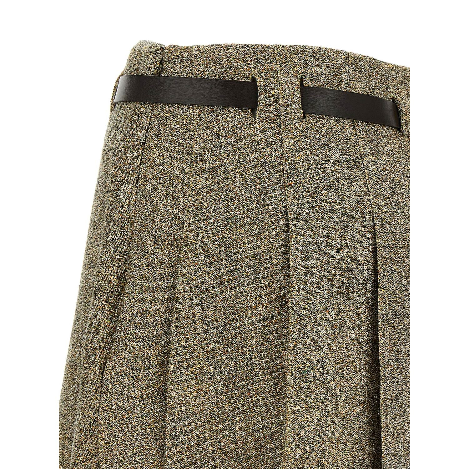 Ferragamo Multicolor Linen Long Skirt