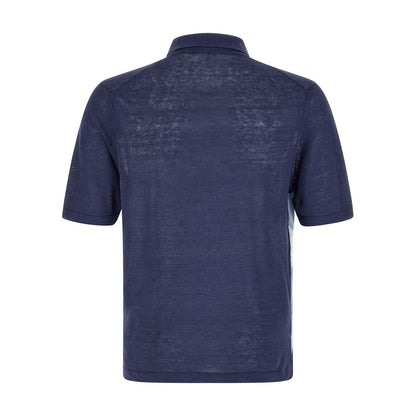 Ballantyne Blue Linen Polo Shirt