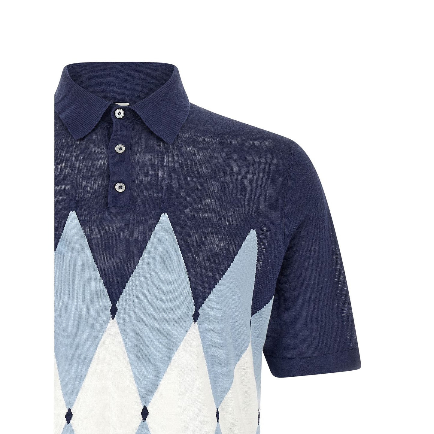 Ballantyne Blue Linen Polo Shirt