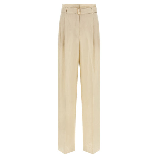 Max Mara Beige Linen Casual Pants