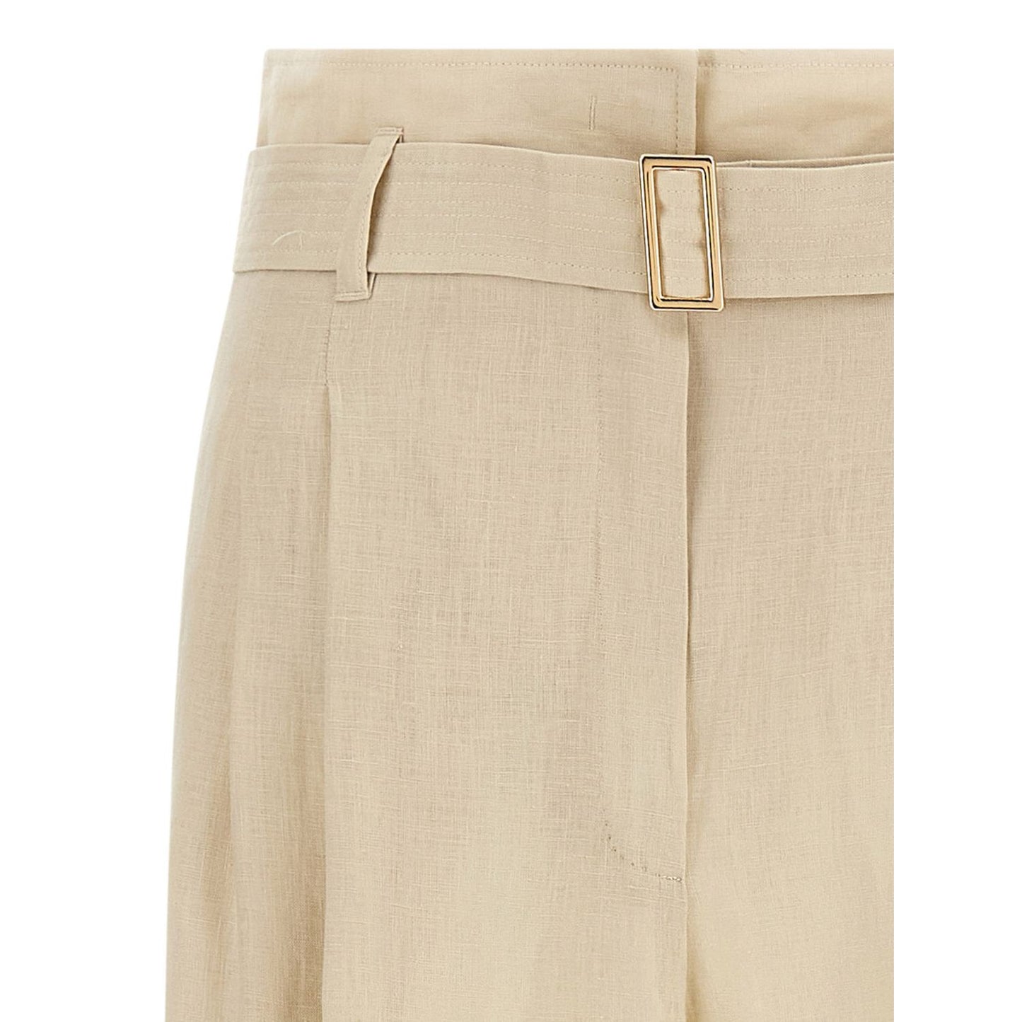 Max Mara Beige Linen Casual Pants