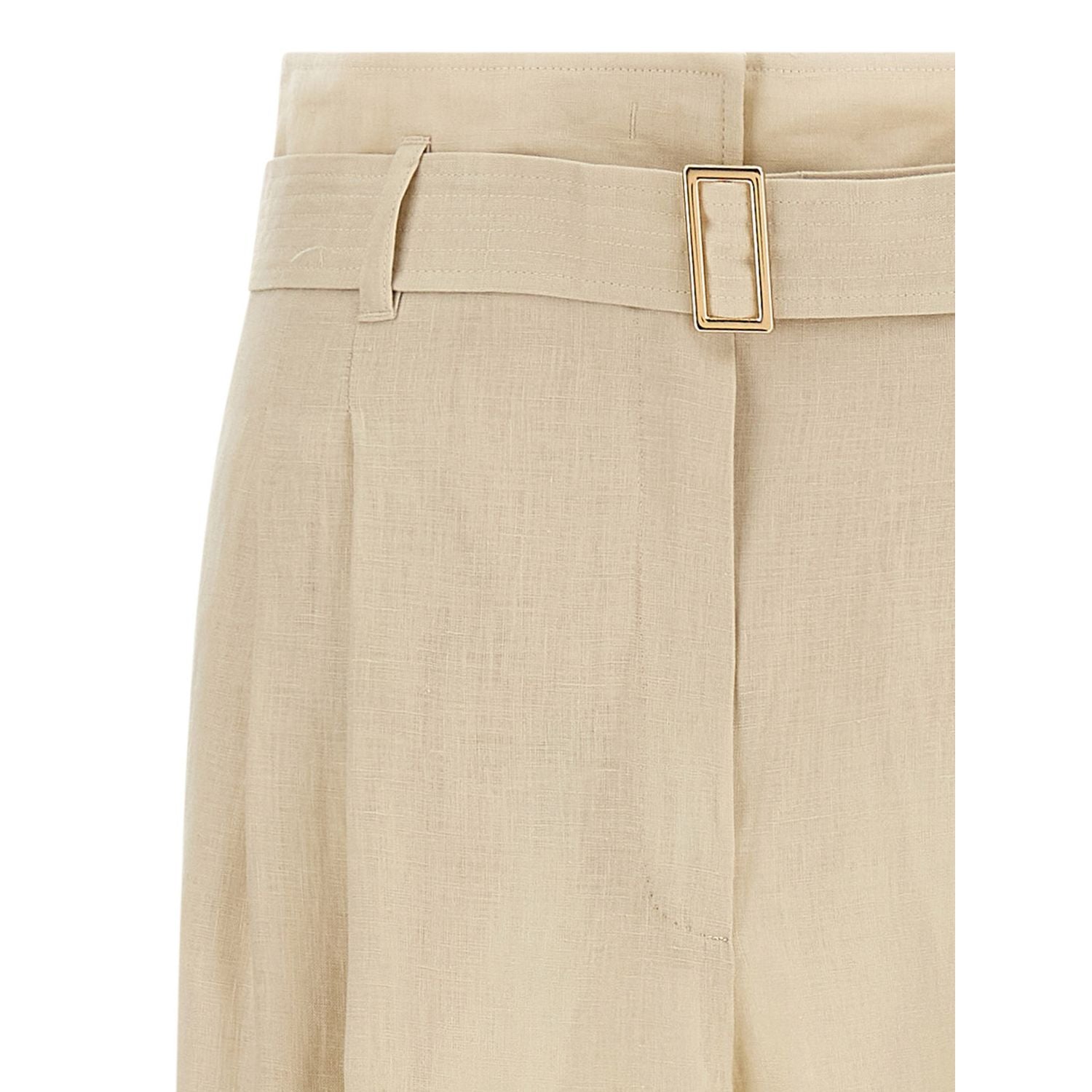 Max Mara Beige Linen Casual Pants