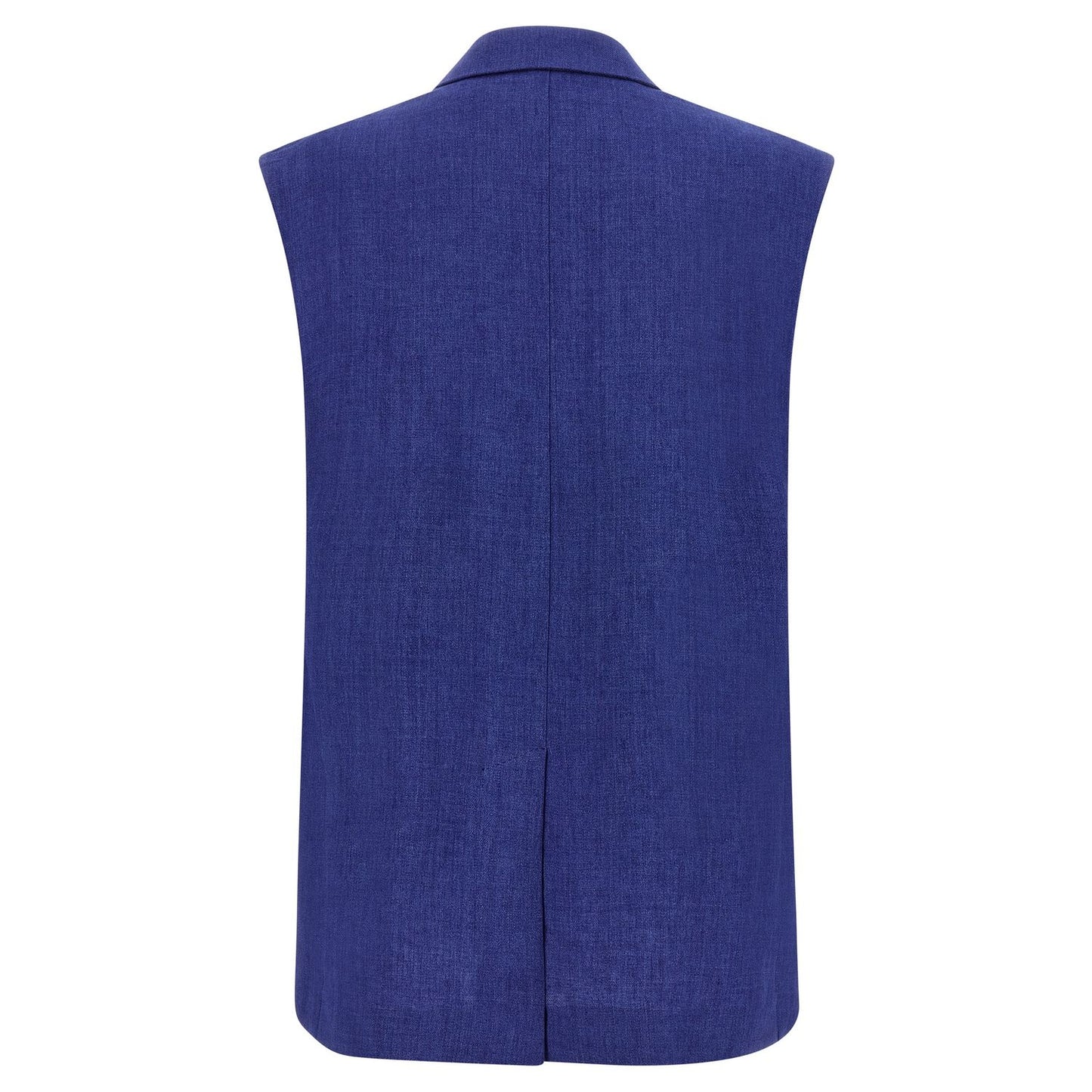 Max Mara Blue Linen Sleeveless Jacket