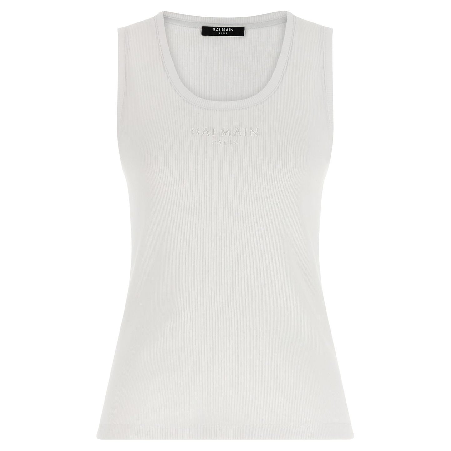 Balmain White Cotton Tank Tops
