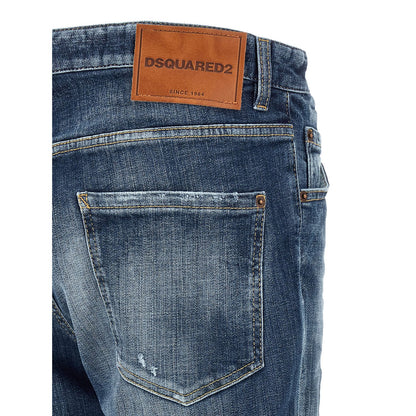 Dsquared² Blue Cotton Slim Fit Jeans