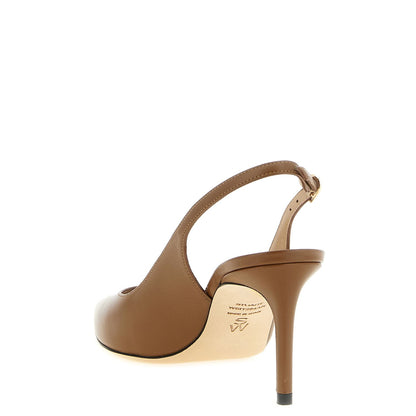 Stuart Weitzman Brown Calfskin Mid Heel Pumps