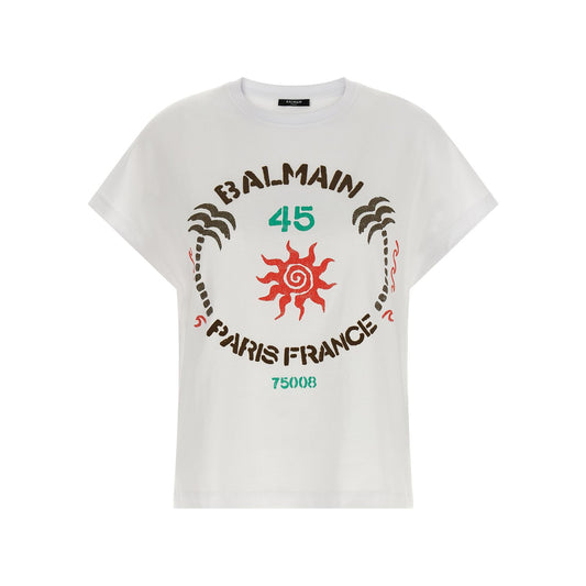 Balmain White Cotton T-Shirt
