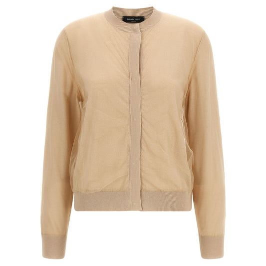 Fabiana Filippi Brown Virgin Wool Cardigan