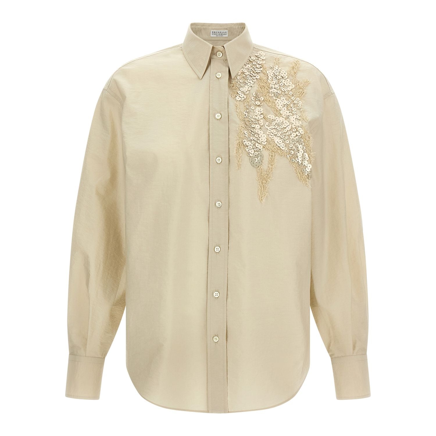 Brunello Cucinelli Beige Cotton Blouse