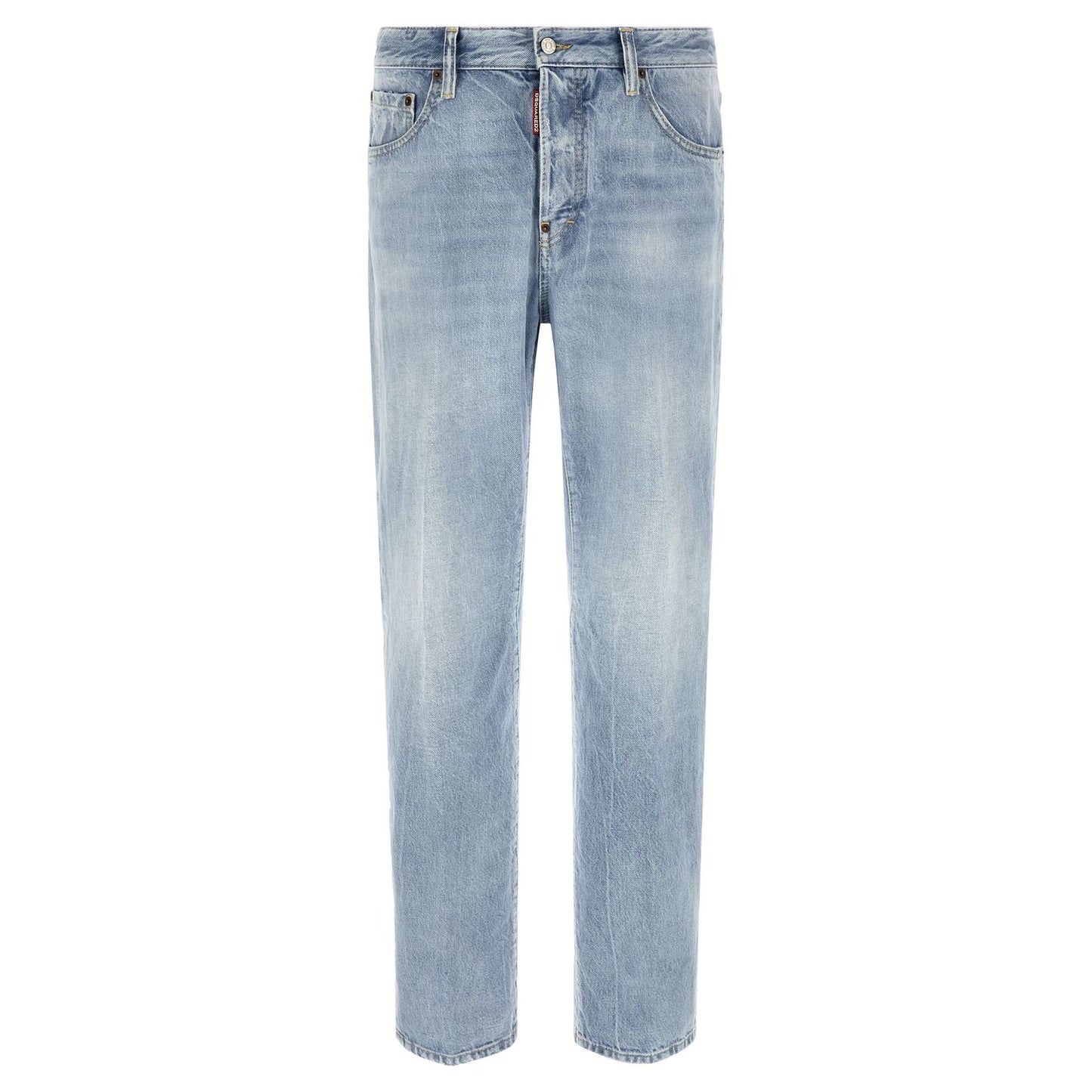 Dsquared² Blue Cotton Straight-Leg Jeans