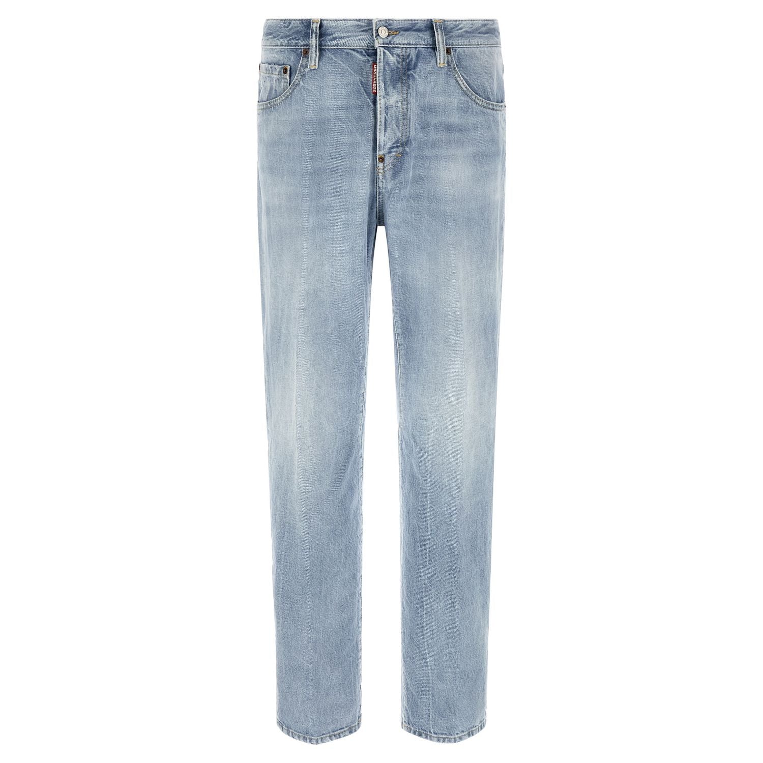 Dsquared² Blue Cotton Straight-Leg Jeans
