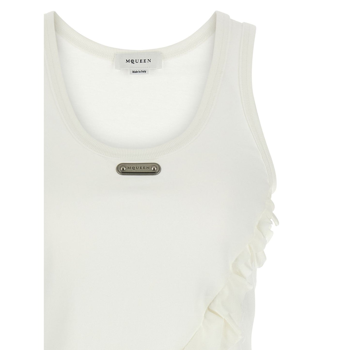 Alexander McQueen White Cotton Tank Tops