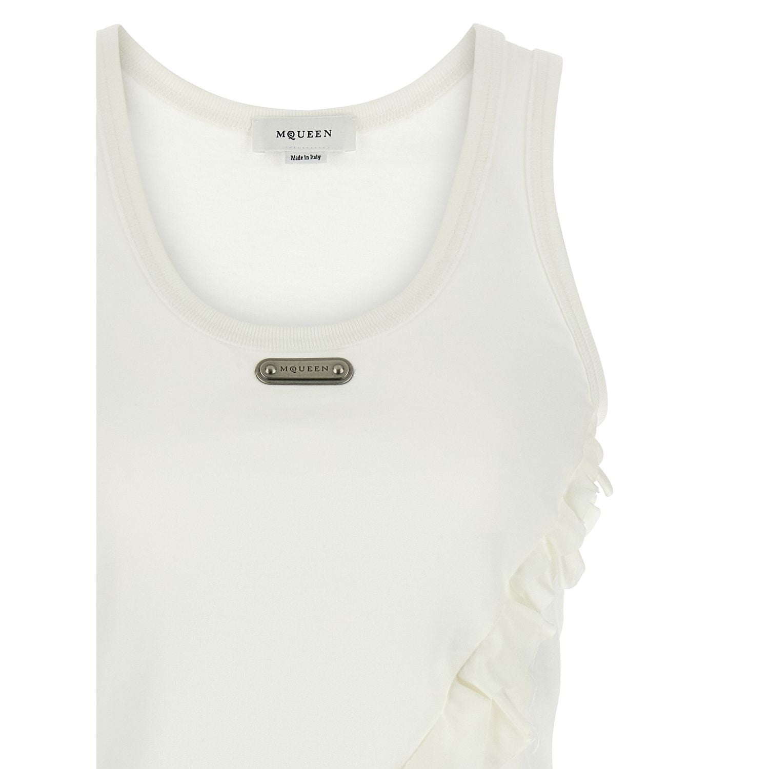 Alexander McQueen White Cotton Tank Tops