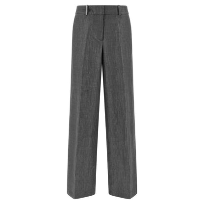 Peserico Gray Linen Casual Pants