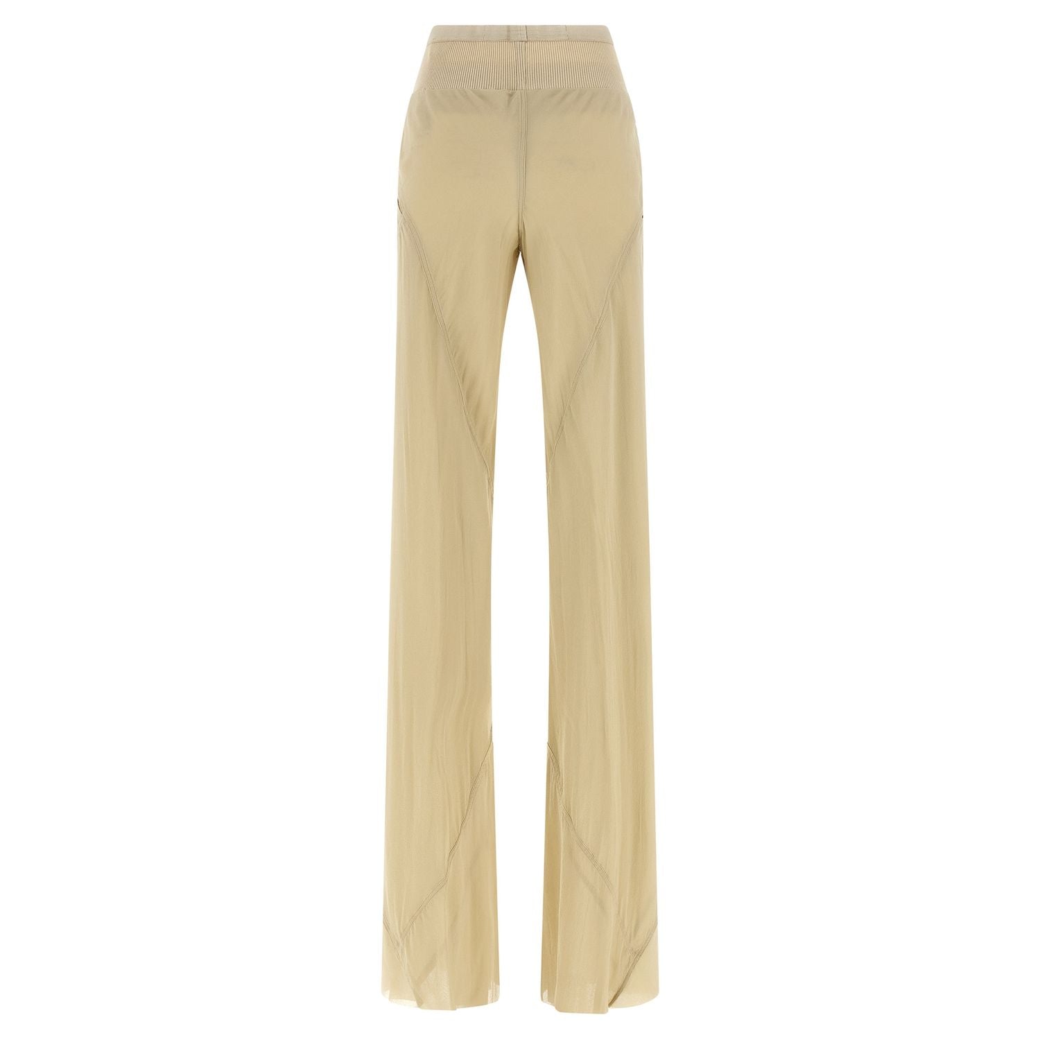 Rick Owens Beige Silk Flared Pants