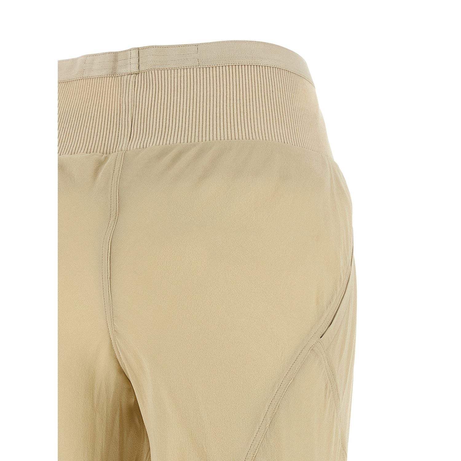 Rick Owens Beige Silk Flared Pants