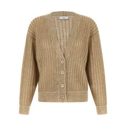 Peserico Beige Viscose Cardigan