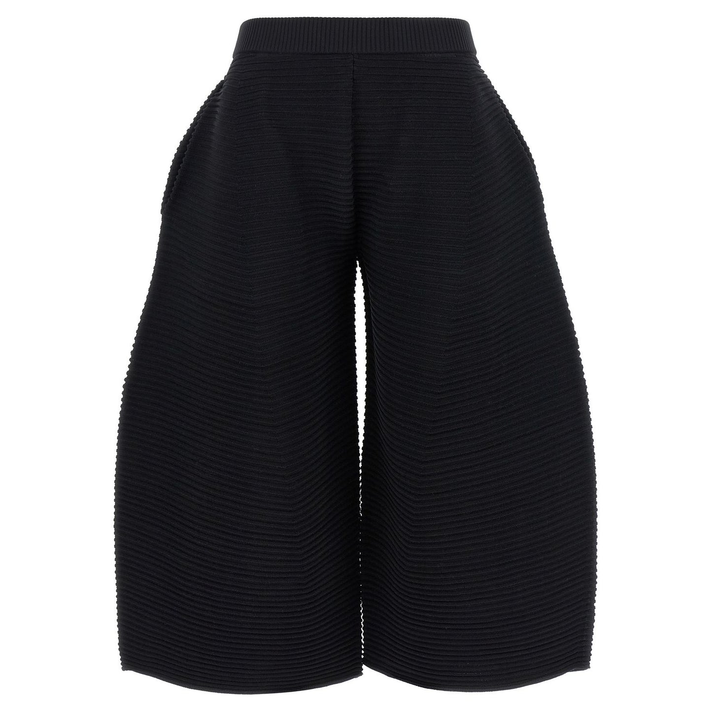Issey Miyake Black Polyester Cropped Pants