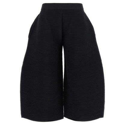 Issey Miyake Black Polyester Cropped Pants
