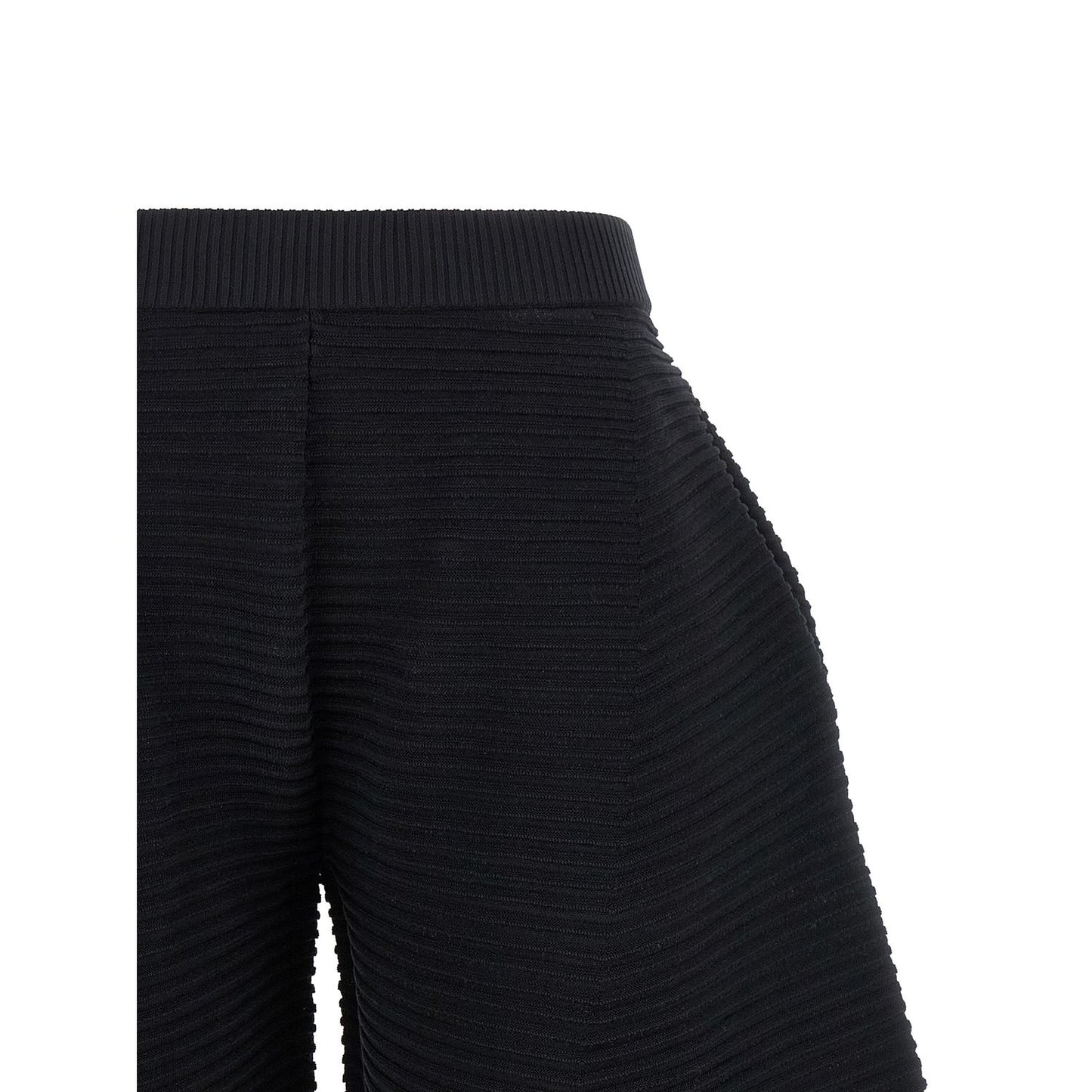 Issey Miyake Black Polyester Cropped Pants