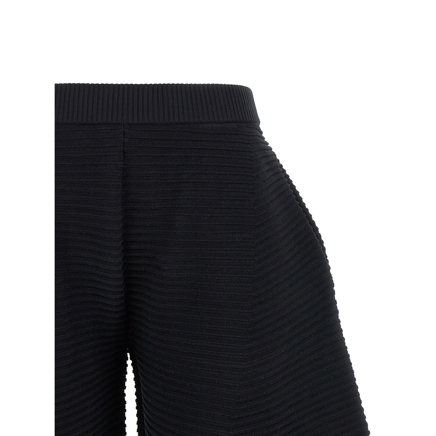 Issey Miyake Black Polyester Cropped Pants