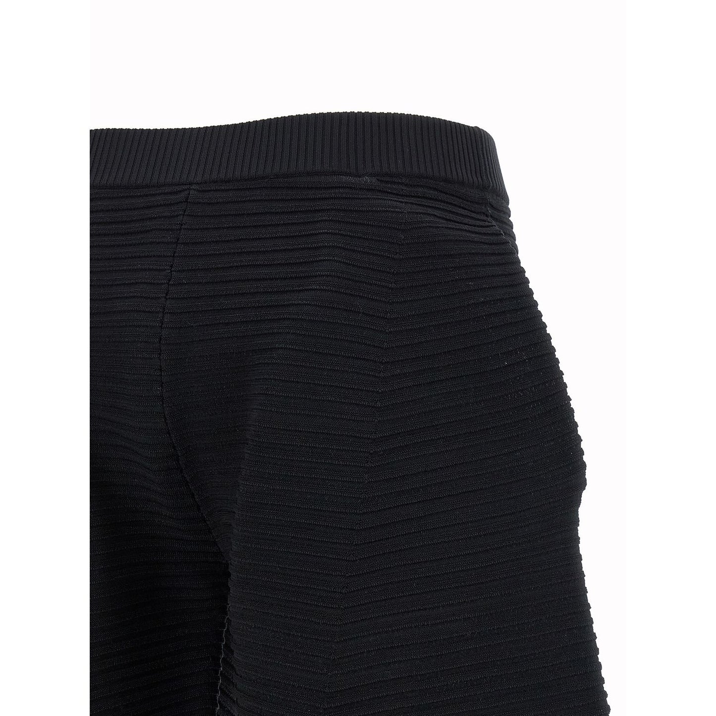 Issey Miyake Black Polyester Cropped Pants