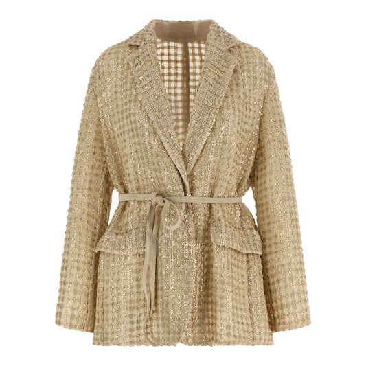 Brunello Cucinelli Beige Silk Blazer